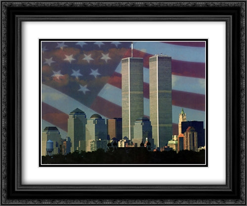 United We Still Stand 2x Matted 24x20 Black Ornate Wood Framed Art Print Poster with Double Matting by American History