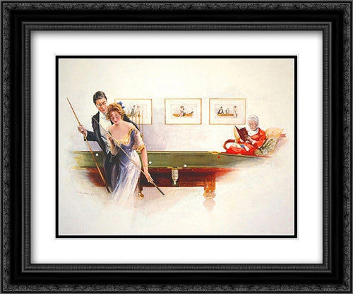 Leaving the Red 2x Matted 24x20 Black Ornate Wood Framed Art Print Poster with Double Matting by Hurst