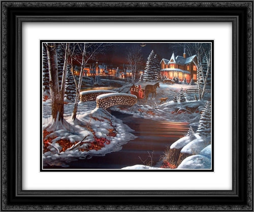 Over The River 20x16 Black Ornate Wood Framed Art Print Poster with Double Matting by Hansel, Jim