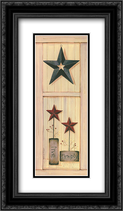 Live Simply 2x Matted 12x24 Black Ornate Wood Framed Art Print Poster with Double Matting by Tribett, Karen