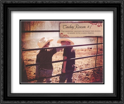 Cowboy Reason 1 20x16 Black Ornate Wood Framed Art Print Poster with Double Matting by Eva, Shawnda