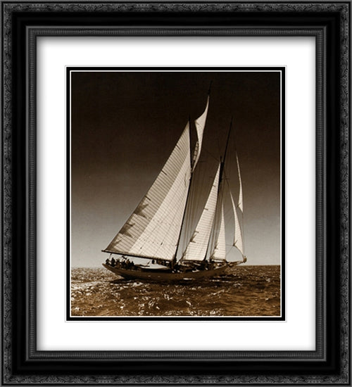 Sailing at Cowes I 2x Matted 20x24 Black Ornate Wood Framed Art Print Poster with Double Matting by Philip, Bill