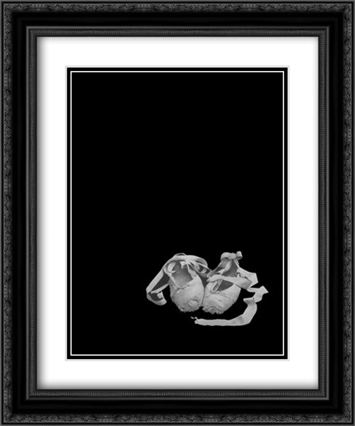 Ballet Slippers 2x Matted 20x24 Black Ornate Wood Framed Art Print Poster with Double Matting by Edwards, Harvey