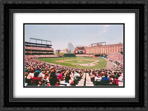 Camden Yards, Baltimore 23x17 Black Ornate Wood Framed Art Print Poster with Double Matting by Rosen, Ira