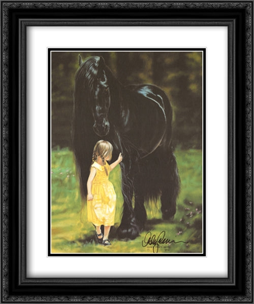 Back to the Barn 2x Matted 20x24 Black Ornate Wood Framed Art Print Poster with Double Matting by Harrison, Leslie