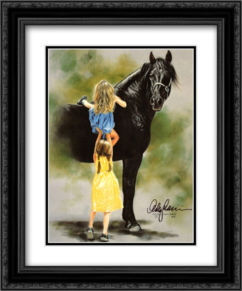 Booster Club 2x Matted 20x24 Black Ornate Wood Framed Art Print Poster with Double Matting by Harrison, Leslie