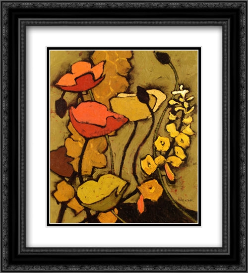 Colours De La Nuit I 2x Matted 20x24 Black Ornate Wood Framed Art Print Poster with Double Matting by Novak, Shirley