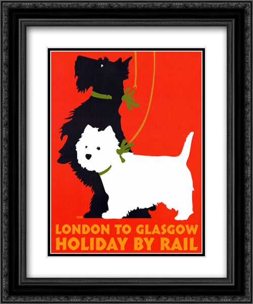 Holiday by Rail 2x Matted 20x24 Black Ornate Wood Framed Art Print Poster with Double Matting by Kriesel, Johanna