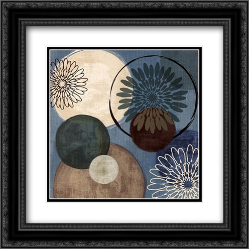 Flora Mood I 22x22 Black Ornate Wood Framed Art Print Poster with Double Matting by Charron, Veronique