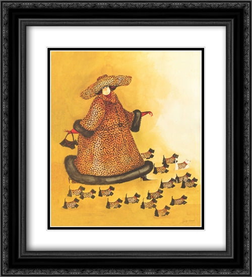 Faux Paw 2x Matted 20x24 Black Ornate Wood Framed Art Print Poster with Double Matting by Garant, Jennifer