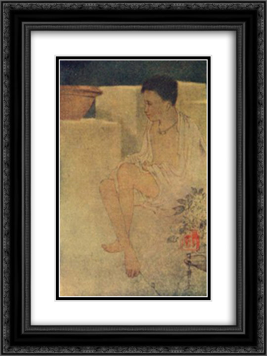 Fairyland (Illustration) 18x24 Black Ornate Wood Framed Art Print Poster with Double Matting by Tagore, Abanindranath