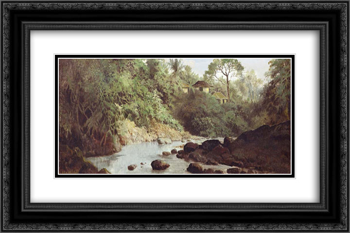 The River 24x16 Black Ornate Wood Framed Art Print Poster with Double Matting by Suriosubroto, Abdullah