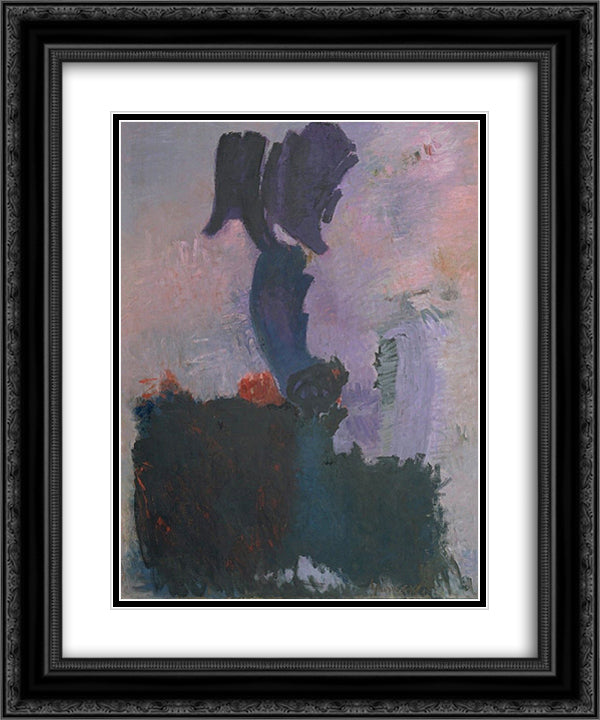Embroidered Halo 20x24 Black Ornate Wood Framed Art Print Poster with Double Matting by Yunkers, Adja