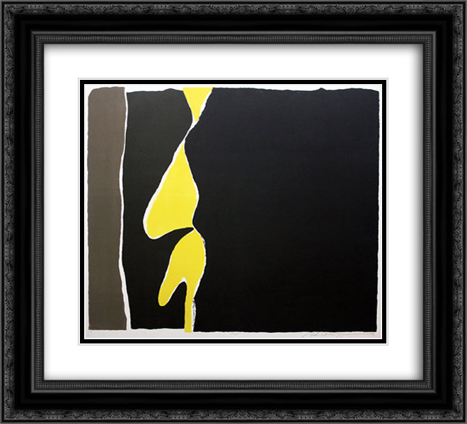 Hommage to the First Monk Immolating Himself in Saigon 22x20 Black Ornate Wood Framed Art Print Poster with Double Matting by Yunkers, Adja