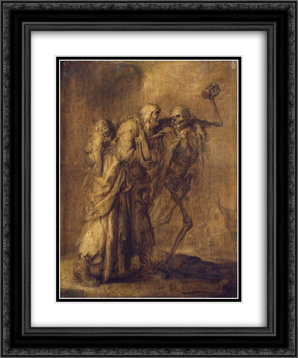 Dance of Death 20x24 Black Ornate Wood Framed Art Print Poster with Double Matting by Venne, Adriaen van de