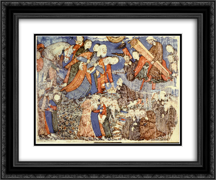 Faridun sees Iraj's coffin 24x20 Black Ornate Wood Framed Art Print Poster with Double Matting by Musa, Ahmad