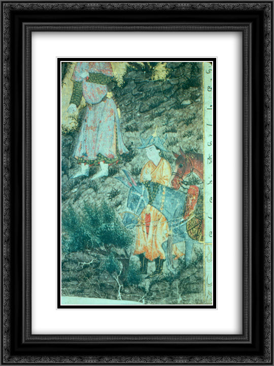 Iskandar at Israfil (detail) 18x24 Black Ornate Wood Framed Art Print Poster with Double Matting by Musa, Ahmad