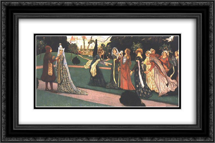 The Story of Klara Zach I 24x16 Black Ornate Wood Framed Art Print Poster with Double Matting by Korosfoi Kriesch, Aladar
