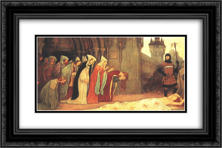 The Story of Klara Zach II 24x16 Black Ornate Wood Framed Art Print Poster with Double Matting by Korosfoi Kriesch, Aladar