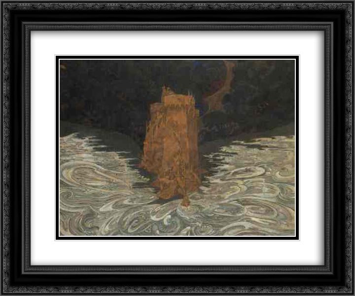 Elsinor 24x20 Black Ornate Wood Framed Art Print Poster with Double Matting by Trachsel, Albert