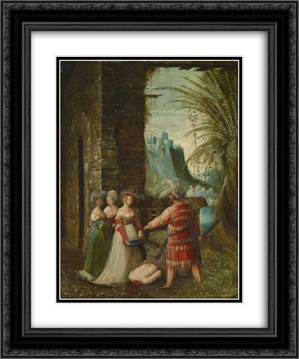 Beheading of John the Baptist 20x24 Black Ornate Wood Framed Art Print Poster with Double Matting by Altdorfer, Albrecht