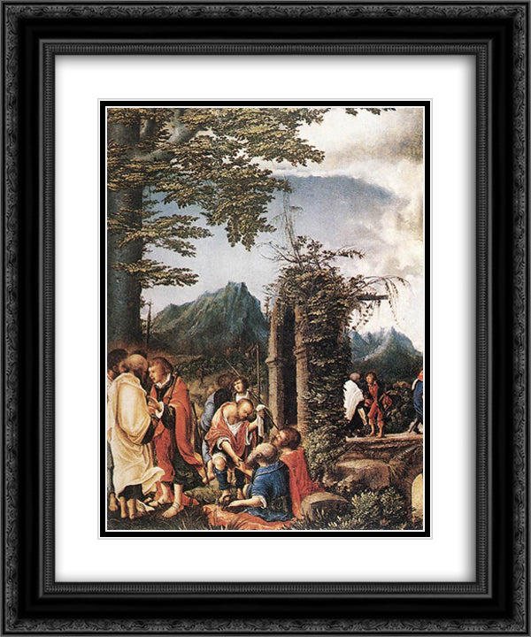 Communion of the Apostles 20x24 Black Ornate Wood Framed Art Print Poster with Double Matting by Altdorfer, Albrecht