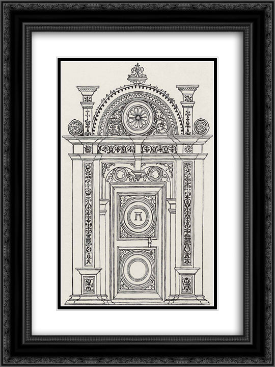 Design of a portal technology 18x24 Black Ornate Wood Framed Art Print Poster with Double Matting by Altdorfer, Albrecht