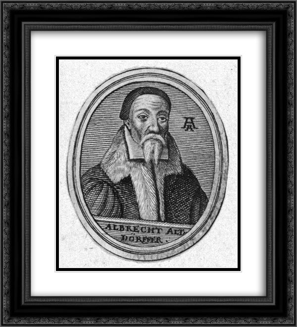 Self-portrait 20x22 Black Ornate Wood Framed Art Print Poster with Double Matting by Altdorfer, Albrecht