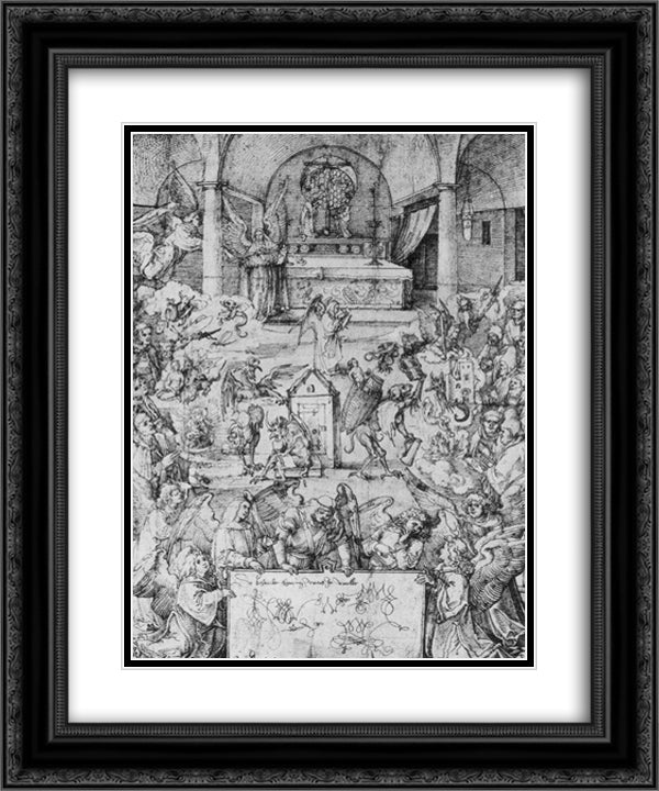 Angel Fair 20x24 Black Ornate Wood Framed Art Print Poster with Double Matting by Durer, Albrecht