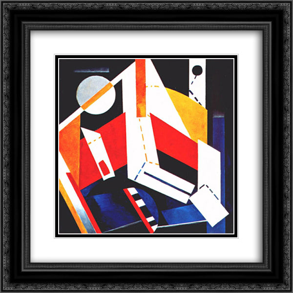 Construction 20x20 Black Ornate Wood Framed Art Print Poster with Double Matting by Ekster, Aleksandra