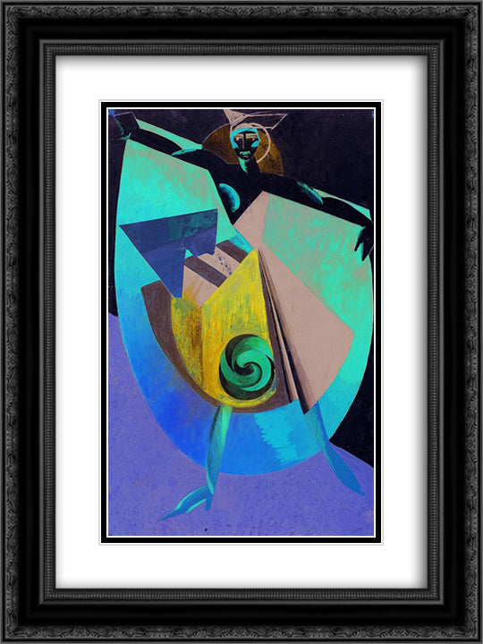 Costume design 18x24 Black Ornate Wood Framed Art Print Poster with Double Matting by Ekster, Aleksandra