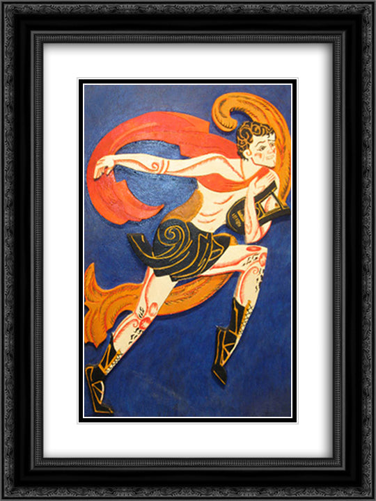 Costume Design for The Bacchae from drame Famira Kifared 18x24 Black Ornate Wood Framed Art Print Poster with Double Matting by Ekster, Aleksandra