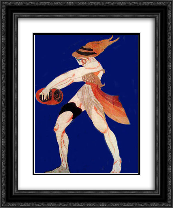 Costume Design for the play Famira Kifared 20x24 Black Ornate Wood Framed Art Print Poster with Double Matting by Ekster, Aleksandra