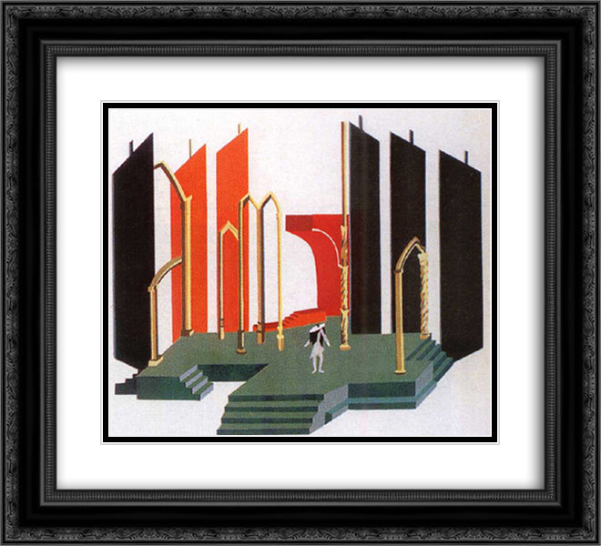 Don Juan, and death. Sheet of from the album Theater Set 22x20 Black Ornate Wood Framed Art Print Poster with Double Matting by Ekster, Aleksandra