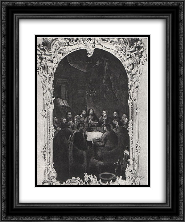 The Last Supper 20x24 Black Ornate Wood Framed Art Print Poster with Double Matting by Antropov, Aleksey