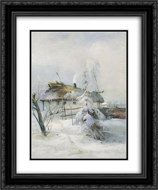 Winter 20x24 Black Ornate Wood Framed Art Print Poster with Double Matting by Savrasov, Aleksey