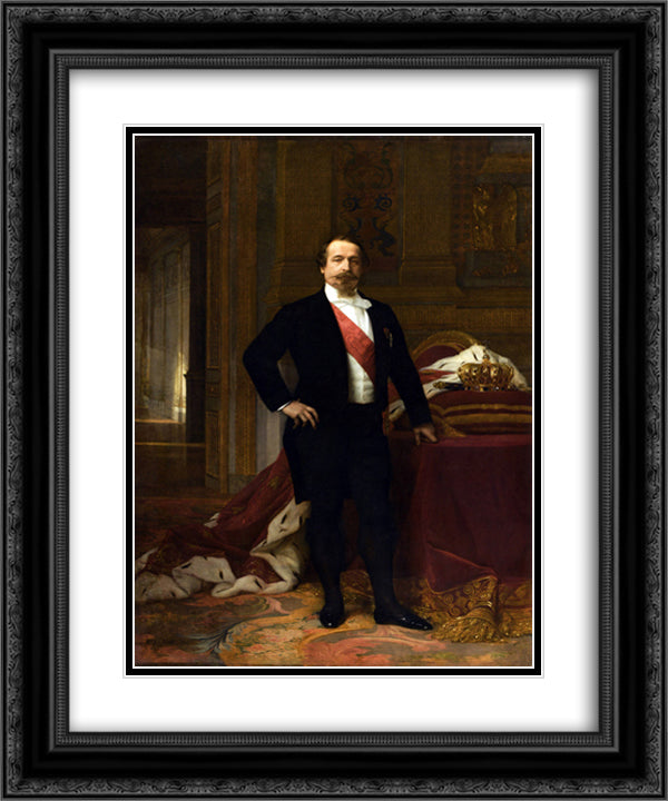 Napoleon III 20x24 Black Ornate Wood Framed Art Print Poster with Double Matting by Cabanel, Alexandre