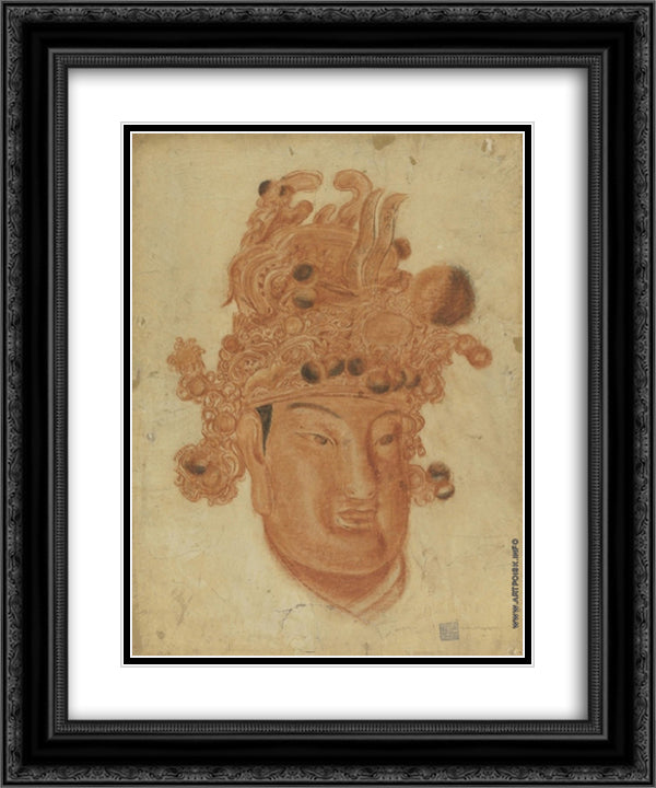 A Chinese God 20x24 Black Ornate Wood Framed Art Print Poster with Double Matting by Jacovleff, Alexandre