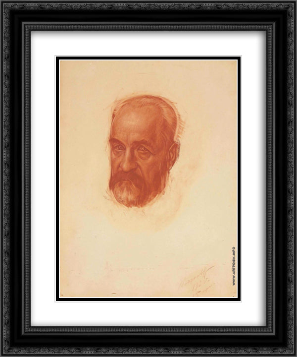 Portrait of Prince George Lvov 20x24 Black Ornate Wood Framed Art Print Poster with Double Matting by Jacovleff, Alexandre