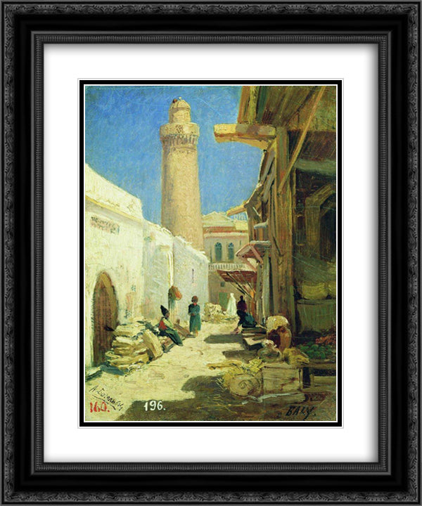 Baku 20x24 Black Ornate Wood Framed Art Print Poster with Double Matting by Bogolyubov, Alexey