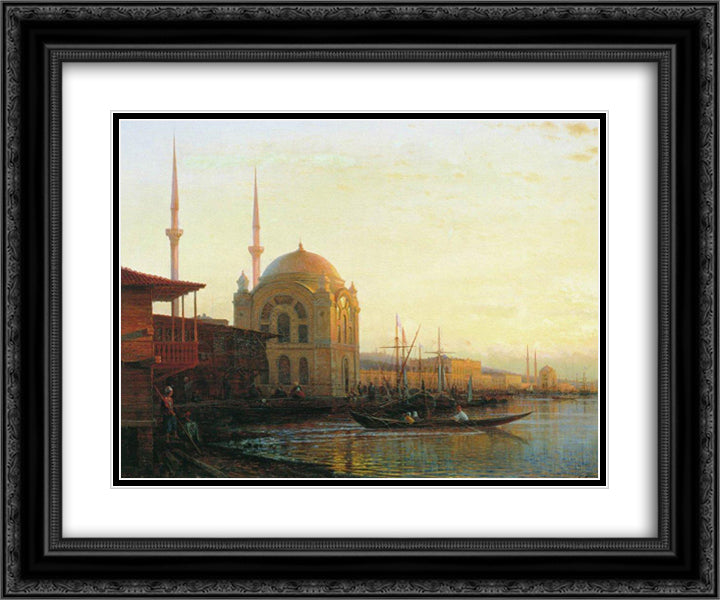 Mosque in Istanbul 24x20 Black Ornate Wood Framed Art Print Poster with Double Matting by Bogolyubov, Alexey
