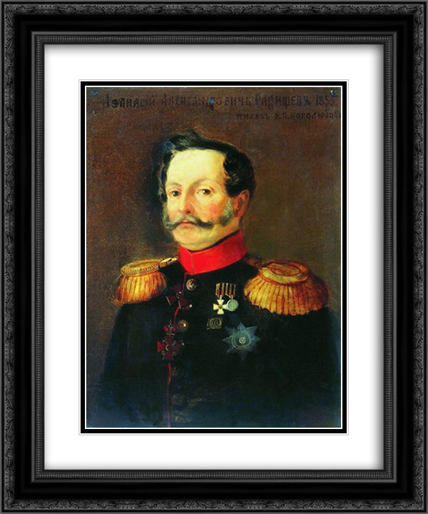 Portrait of A.A. Radischev 20x24 Black Ornate Wood Framed Art Print Poster with Double Matting by Bogolyubov, Alexey
