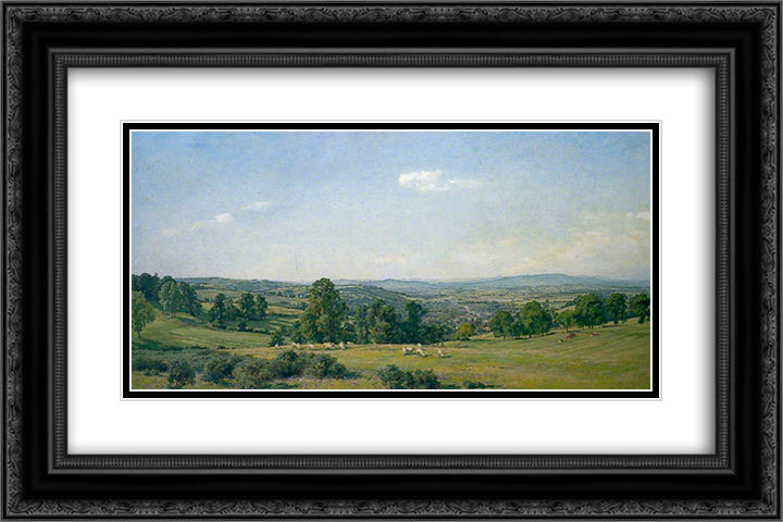 All in the Blue Unclouded Weather 24x16 Black Ornate Wood Framed Art Print Poster with Double Matting by Parsons, Alfred