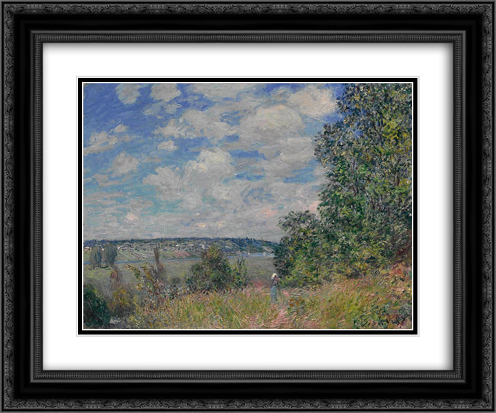 Landscape 24x20 Black Ornate Wood Framed Art Print Poster with Double Matting by Sisley, Alfred