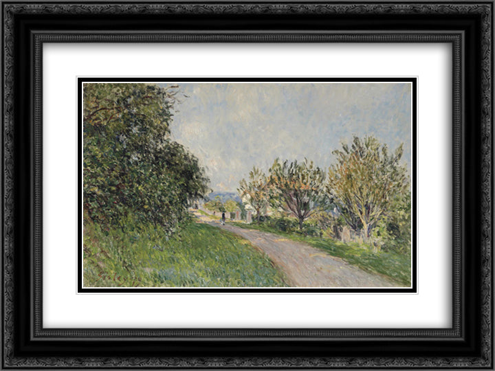 Path near Sevres 24x18 Black Ornate Wood Framed Art Print Poster with Double Matting by Sisley, Alfred
