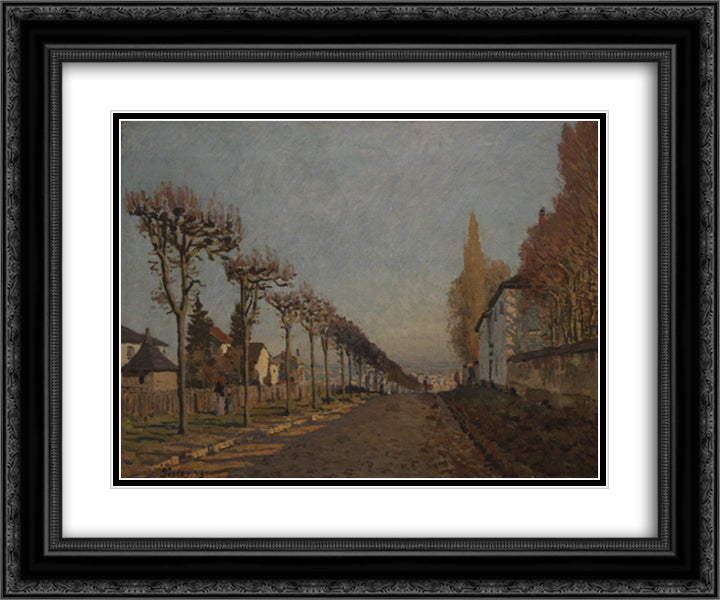 The lane of the Machine 24x20 Black Ornate Wood Framed Art Print Poster with Double Matting by Sisley, Alfred