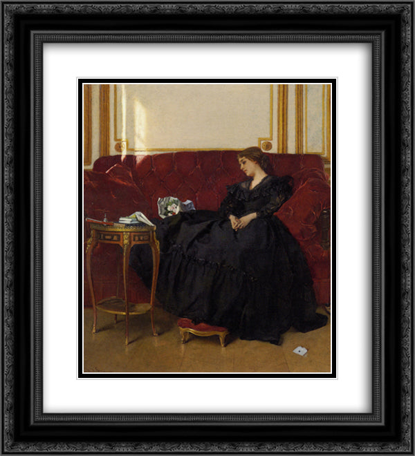 Widow 20x22 Black Ornate Wood Framed Art Print Poster with Double Matting by Stevens, Alfred