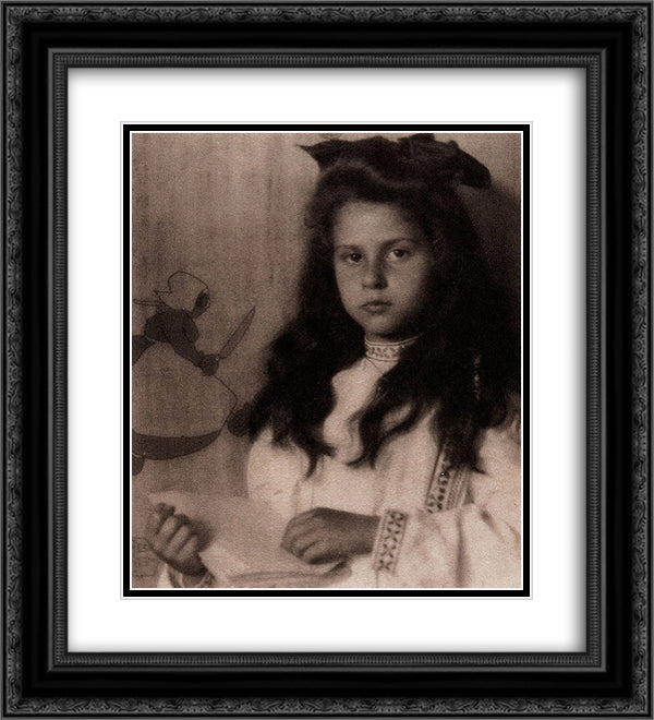 Katherine 20x22 Black Ornate Wood Framed Art Print Poster with Double Matting by Stieglitz, Alfred