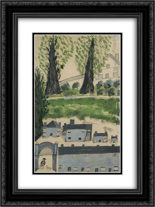 Gateway 18x24 Black Ornate Wood Framed Art Print Poster with Double Matting by Wallis, Alfred