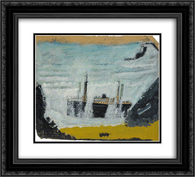 Shipwreck 1, the Wreck of the 'Alba' 22x20 Black Ornate Wood Framed Art Print Poster with Double Matting by Wallis, Alfred